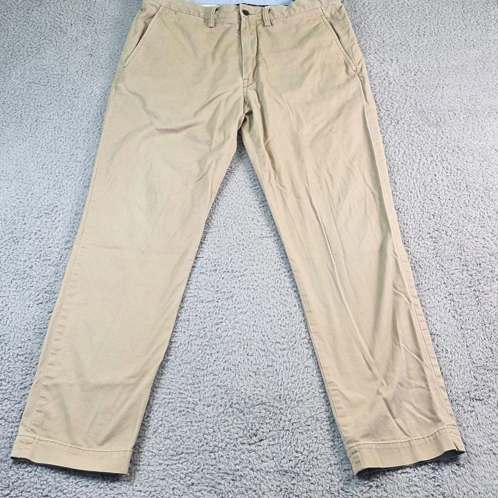 Polo Ralph Lauren Polo Chino Pants Mens 34x32 Beige Stretch Straight Fit Casual